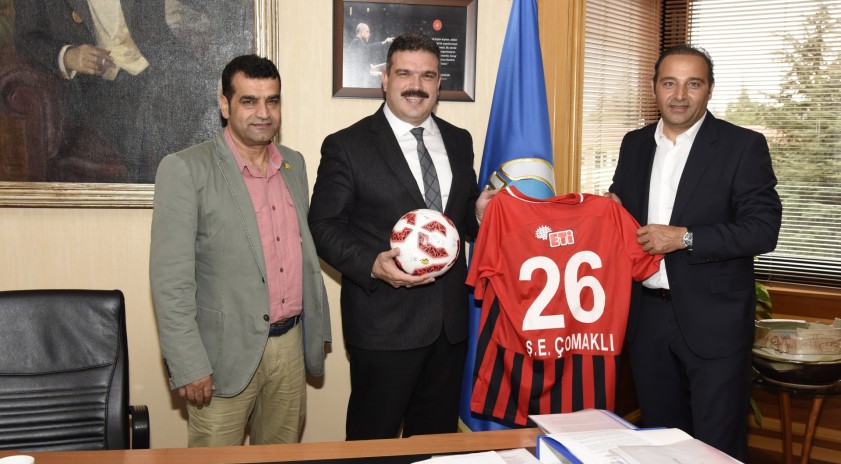 Eskişehirspor Teknik Direktörü Çapa'dan, Rektör Prof. Dr. Çomaklı’ya ziyaret