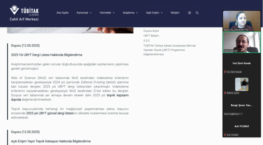 TÜBİTAK’ın proje dışı araştırma destekleri ARİNKOM TTO etkinliğinde tanıtıldı